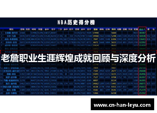 老詹职业生涯辉煌成就回顾与深度分析